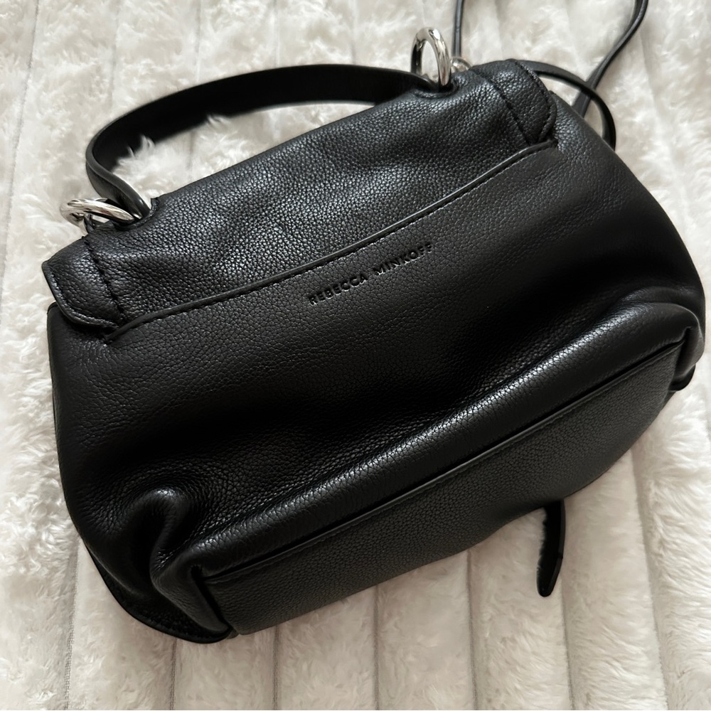 Rebecca Minkoff Stella Mini Satchel Crossbody Mac Love Purse Bag Black Leather - Picture 4 of 11